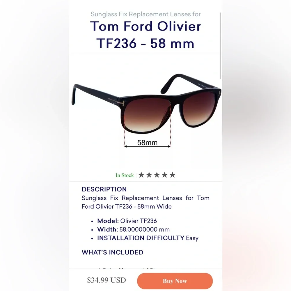 Tom Ford Olivier TF236 Sunglasses - Used with scratches!! - Picture 4 of 14